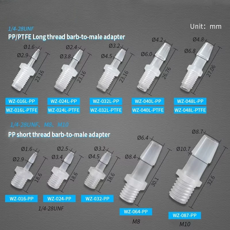 Barb-to-Male Adapter Plastic Parts Internal Thread Connector