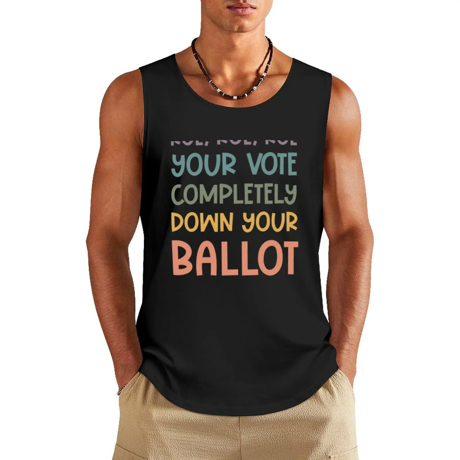 Roe Roe Roe Your Vote Completely Down Your Ballot - Pro Choice Tank Top anime gym Men's sports t-shirt sleeveless