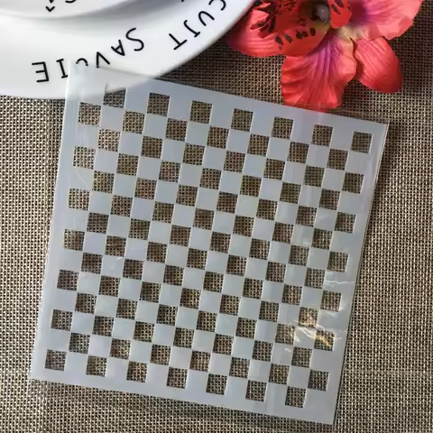 5" Block Grid Chess Board DIY Layering Stencils Wall Painting Scrapbook Coloring Embossing Album Decorative Paper Card Template