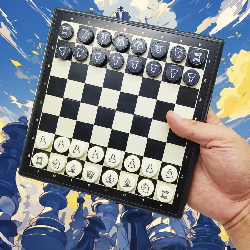Small Magnetic Foldable Chess Set Pocket Portable Board Game