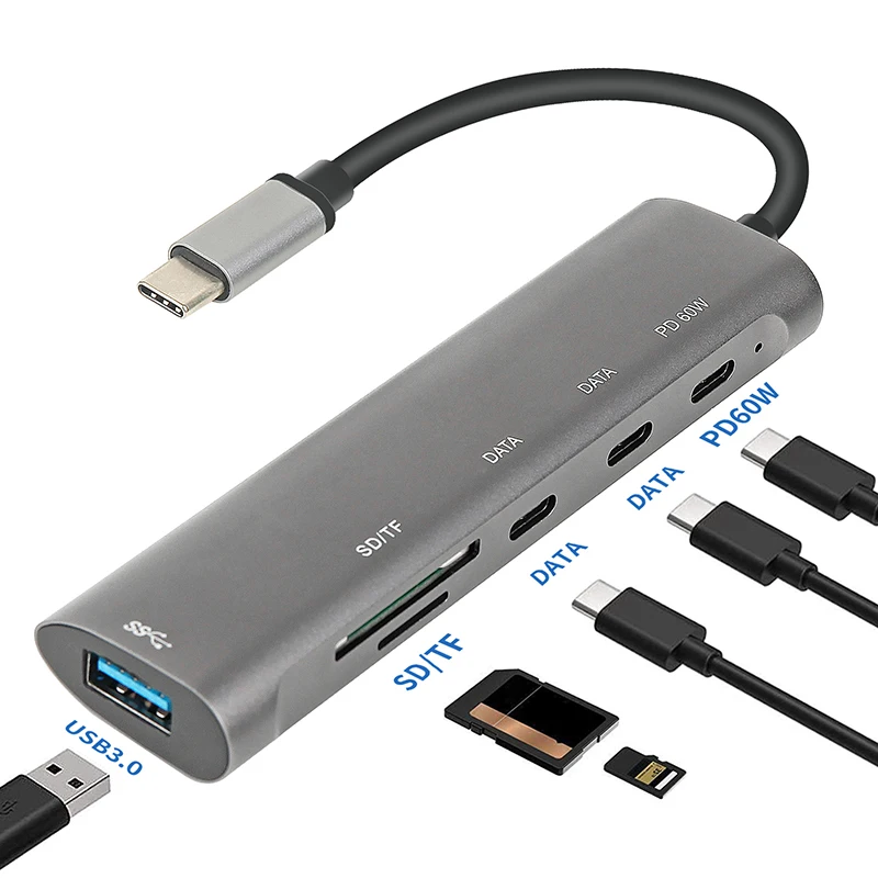 

Док-станция UTHAI TYPE-C, 4K, USB 3,0, поддерживает зарядку PD, до 60 Вт, SD-карт