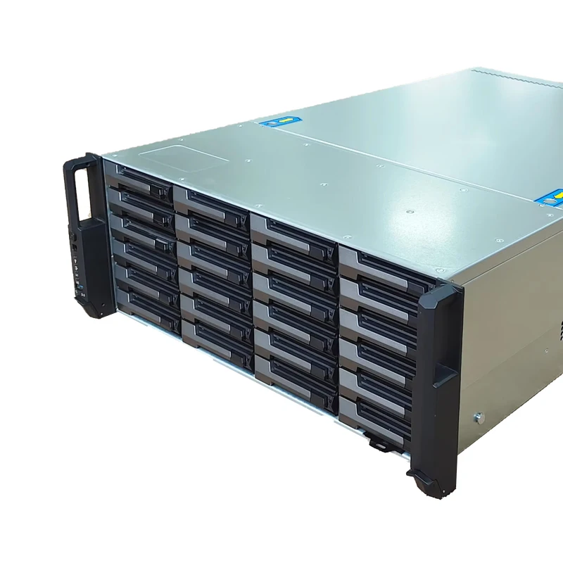 4U Rack Storage Server Case 4U-X4424, 24 Hot Swap Hard Drive Bays, 12G SAS SATA Backplane, 19 Inch Rack Chassis with Slide Rails