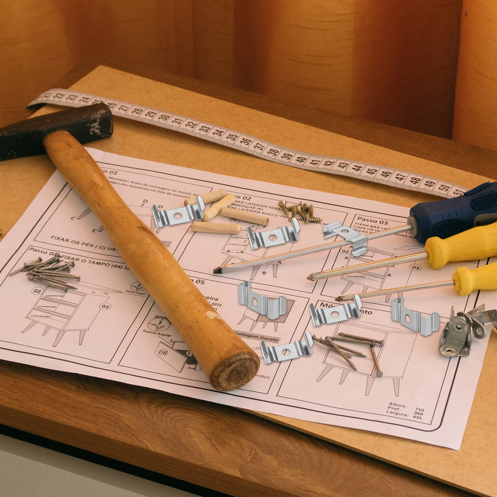 

100 Pcs Holders LED Light Tube Clamp Lights Strip Brackets Ceiling Manganese Steel