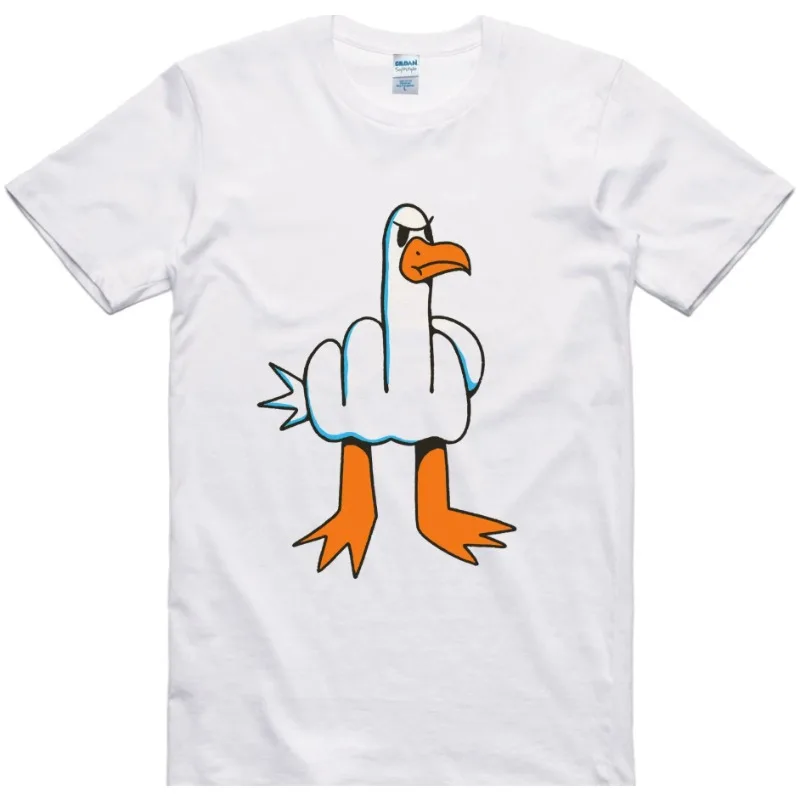 Men's Regular-fit Cotton T-shirt with A Seagull Full of Attitude This Soft 100% Cotton Tee Adds Touch Character Casual Style
