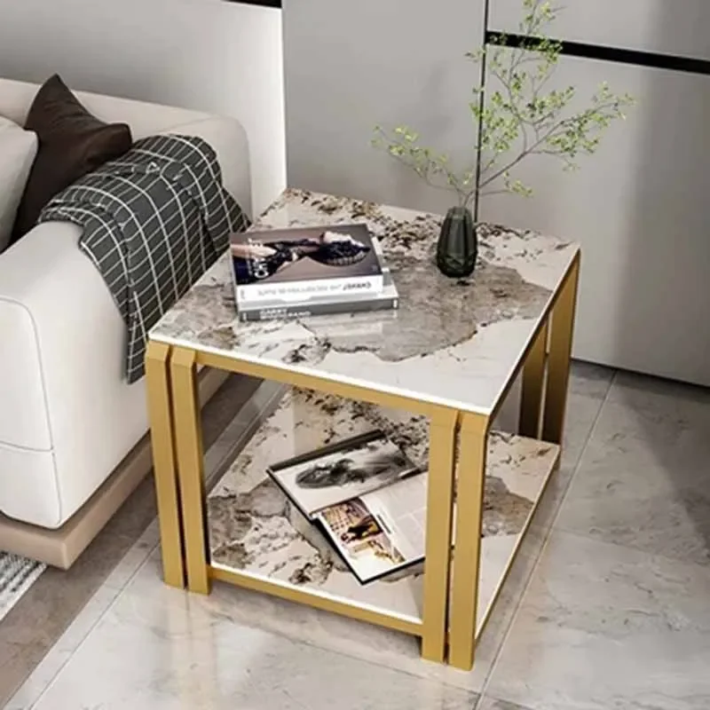 Design Luxury Side Table Black Gold Storage Nordic Premium Coffee Tables Unique Minimalist Iron Armoires De Salon Home Furniture