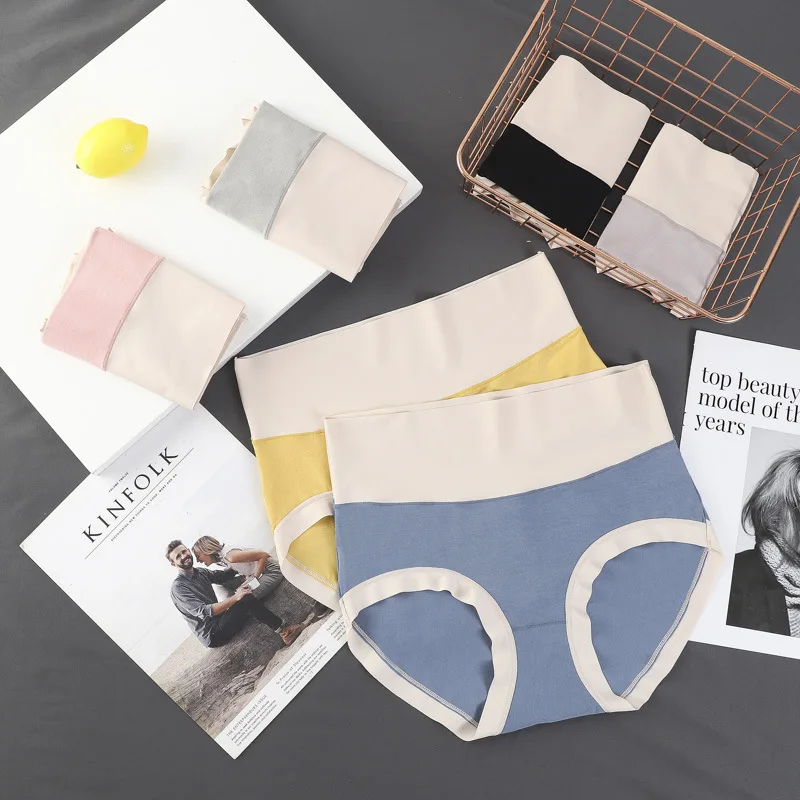 Women's Panties 6PCS Modal High Waisted Tummy Tuck Triangle Pants Teenage Girls Plus Size Comfortable Triangle Panties image 4