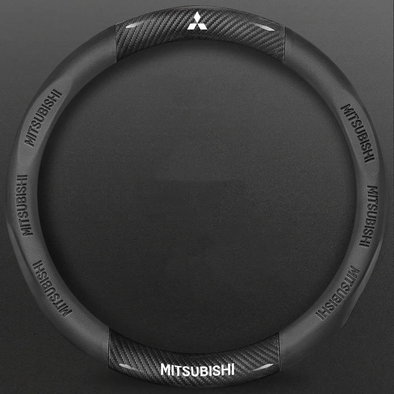 

Carbon Fiber Pattern Car Steering Wheel Cover For Mitsubishi Outlander Pajero Asx Colt Lancer Evolution X L200 Triton RALLIART