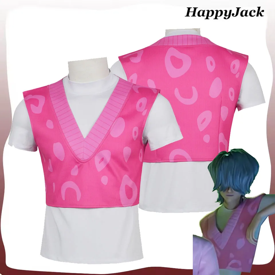 

Saja Cos мальчики омела косплей костюм демон мультфильм охотники взрослые мужчины мальчики розовый жилет топы наряды карнавальный костюм на Хэллоуин