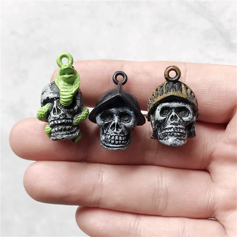 2-3cm cartoon pirate skeleton head action figure terror doll PVC collection model for kids toy