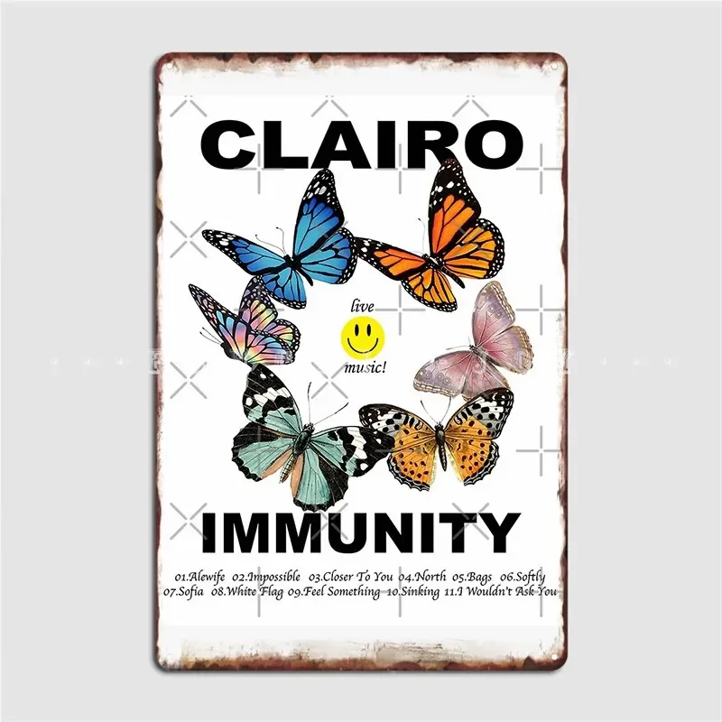 Clairo Immunity With Tracklist Metal Plaque Poster Wall Mural Retro Wall Decor Home Tin Sign Poster