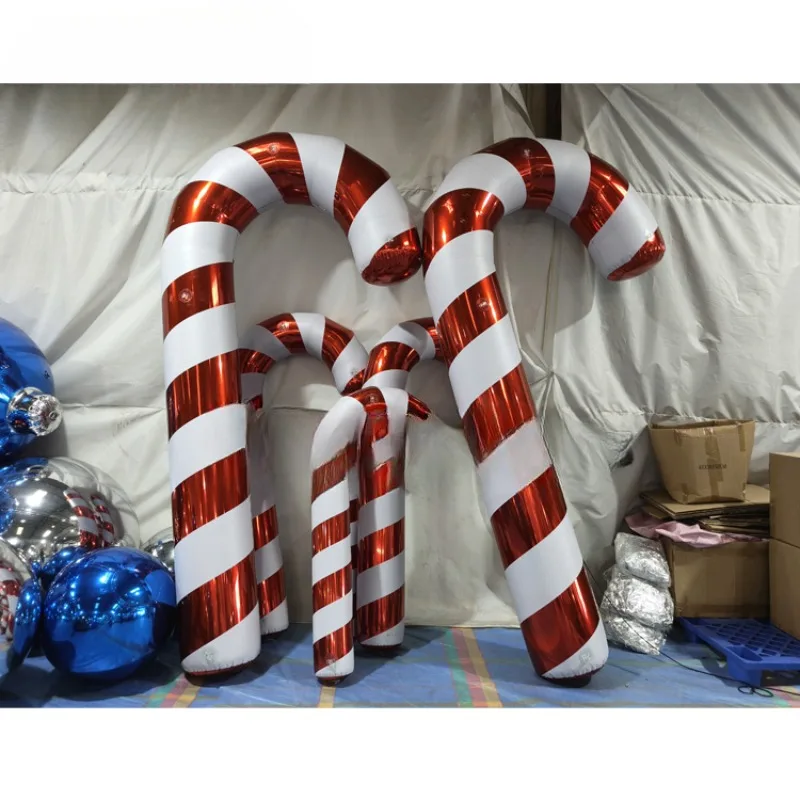 Party Decoration Inflatable Christmas Mirror Balloon Decoration Mirror Candy Cane