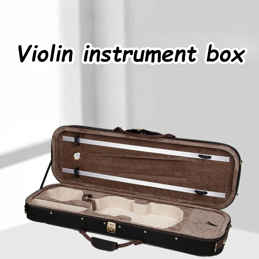 Hard Shell Violin Case 4/4 3/4 1/2 1/4 1/8 Shockproof Portable Carry Violin Storage Box with Velvet Lining Outdoor Performanc