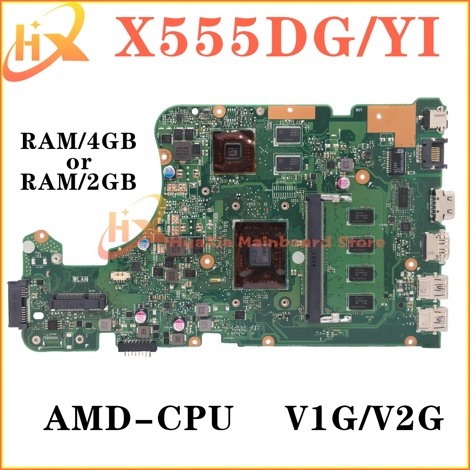 

X555D Mainboard For ASUS X555Y X555DG X555YI X555DA K555D X555YA F555D A555D K555Y F555Y A555Y D555Y Laptop Motherboard AMD