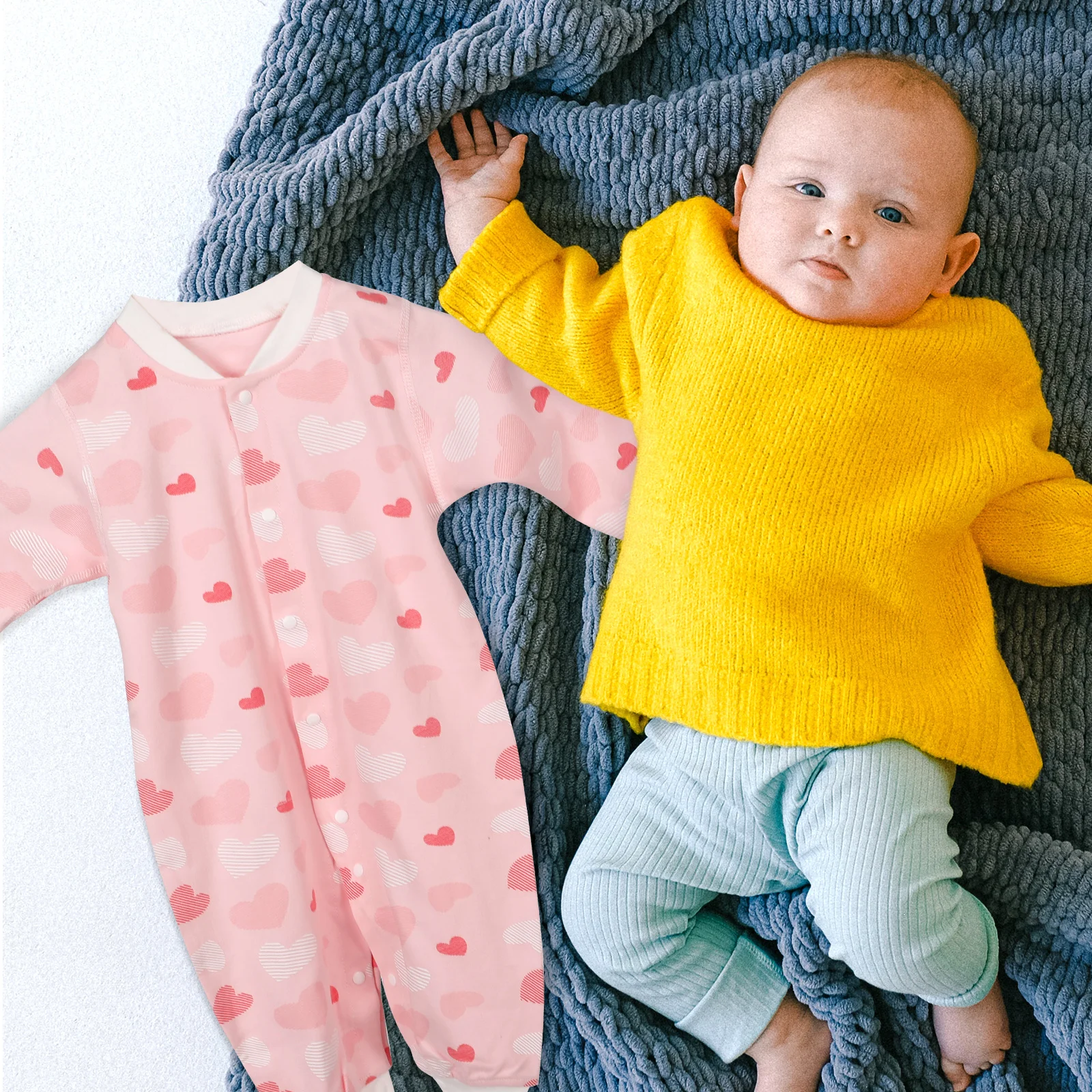 

Cute Baby Girl Romper Long Sleeve Cotton Bodysuit Toddler Fall Outfit Comfortable Infant Jumpsuit Soft Sleepwear Playwear (Size