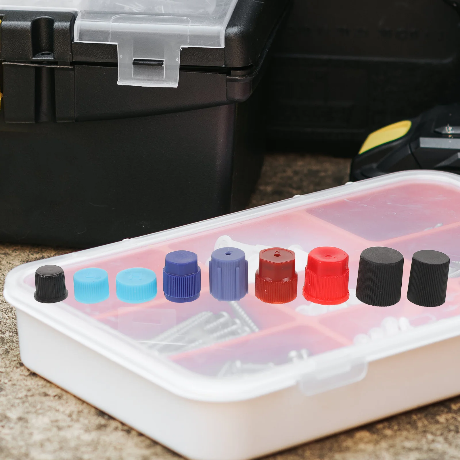 

55pcs Car Air Conditioning Valve Caps Universal Fit Plastic Ac Covers For Vehicle Refrigeration System Automotive Ac Valve Cap