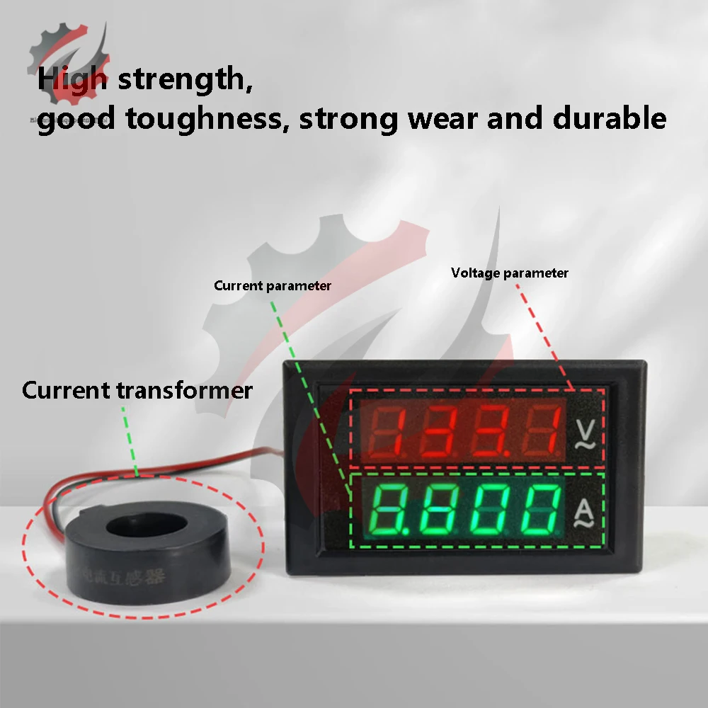 DL85-2042A Voltage Ammeter AC 80-300V 0-100A  0.39 inch LED Digital 4 Bit Voltmeter Current With 100A Transformer 110V 220V