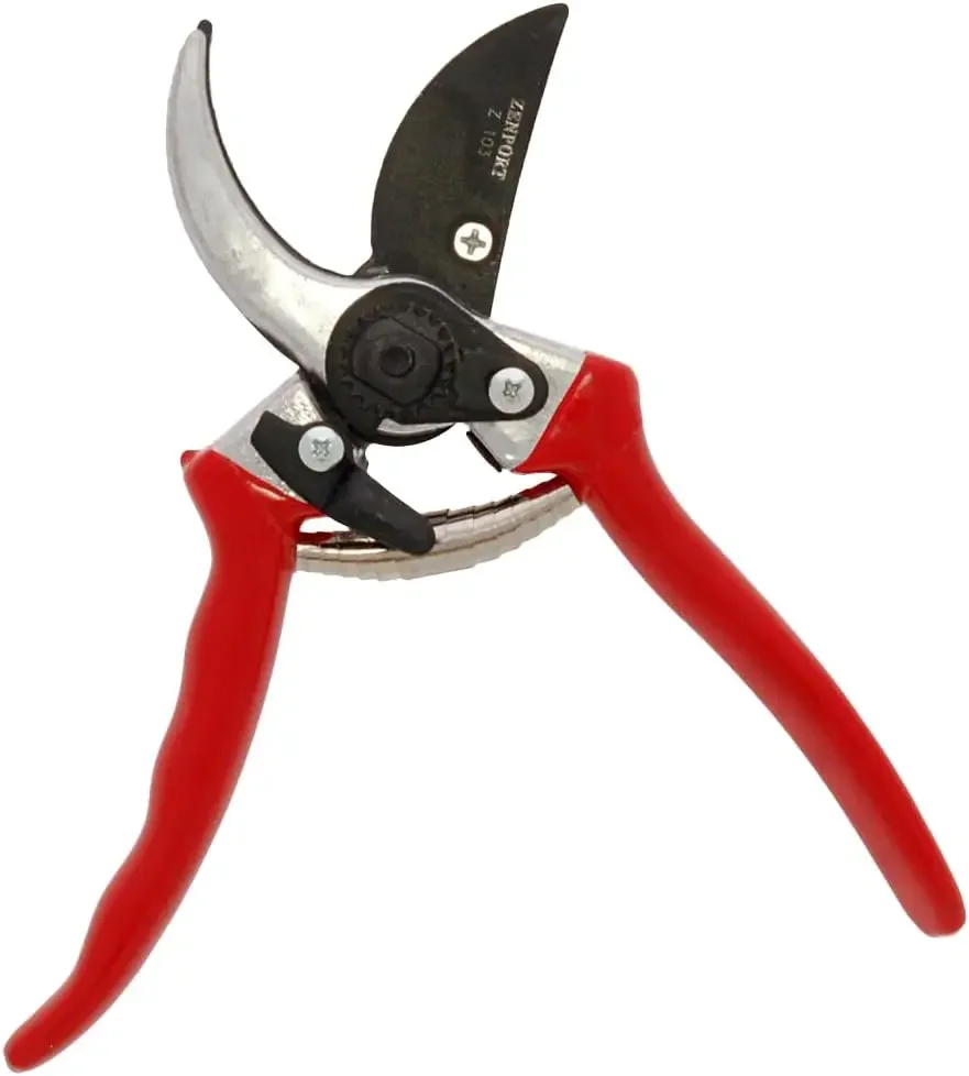 8. Podador de paisagem e horticultura de tripulação de 5 polegadas Construção de aço fundido resistente Lâmina resistente e substituível, vermelha