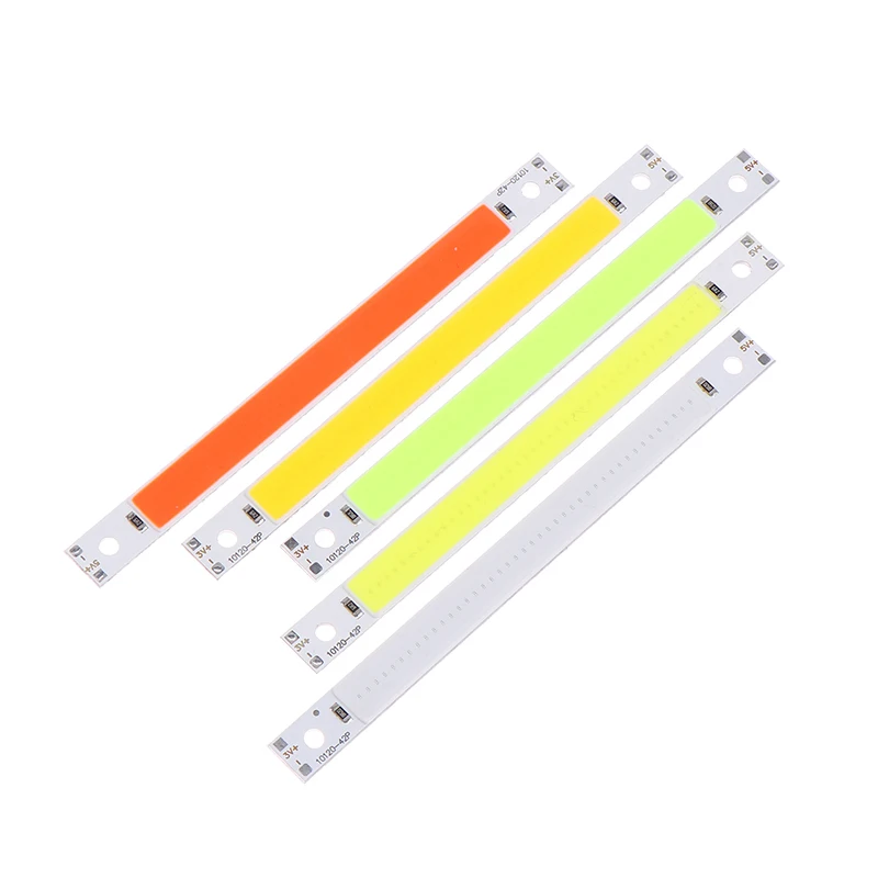 120x10mm 3V 5V LED Bulb COB Strip Chip On Board Warm/Cold White/Blue/Red/Green 5W LED Lights For COB Work Lamps Decoration Light