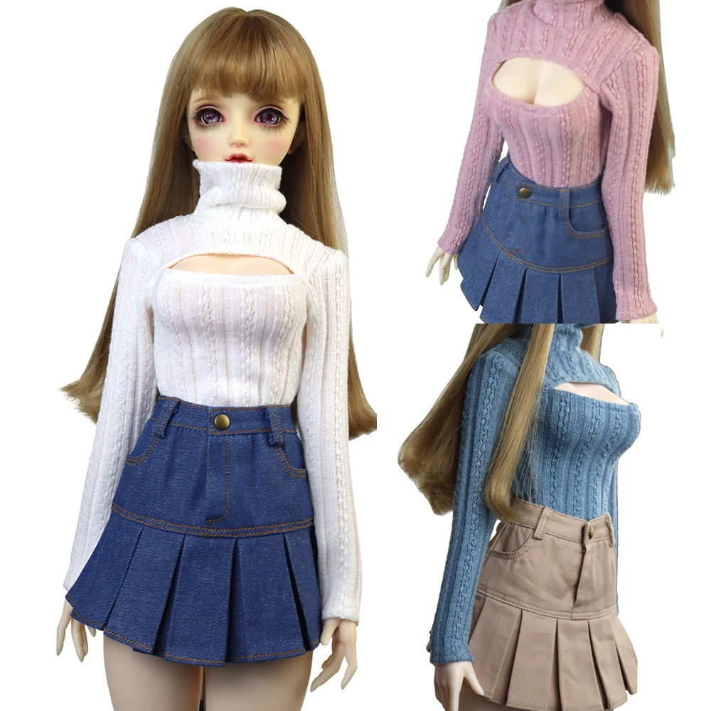 

Подходит для куклы BJD 1/3 1/4, одежда, игрушки, кукла с шарнирным шарниром, стильные водолазки, плиссированные юбки, подарок для девочки