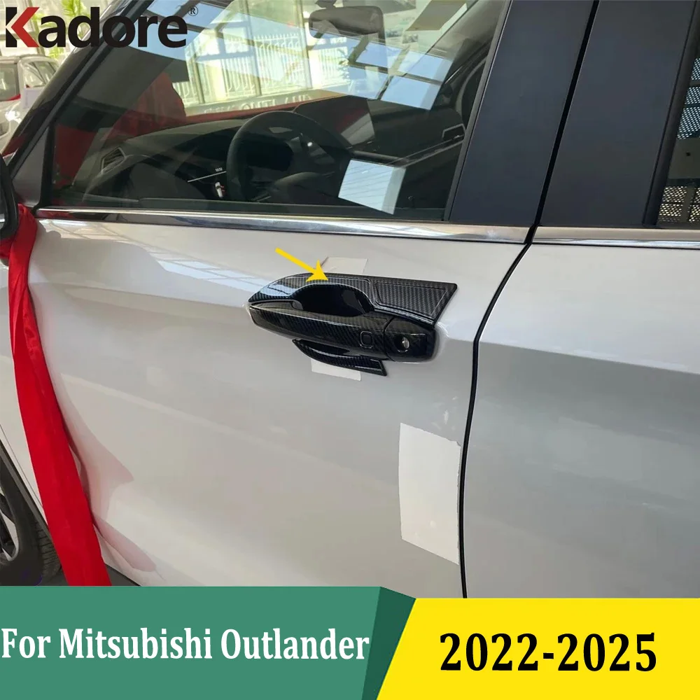

For Mitsubishi Outlander 2022 2023 2024 2025 ABS Chrome Side Door Handle Bowl Cup Cover Trim Exterior Car Styling Accessories