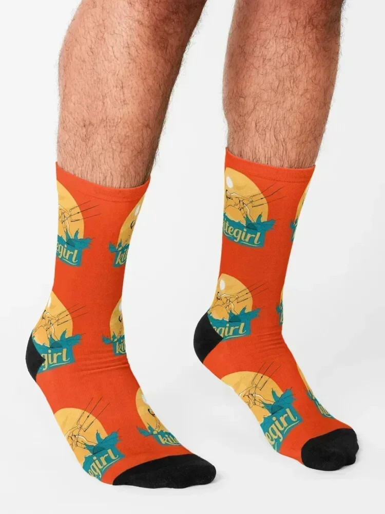 Kitesurfing, kiteboarding, kite girl Socks cute winter gifts kids heated Men's Socks Luxury Women's
