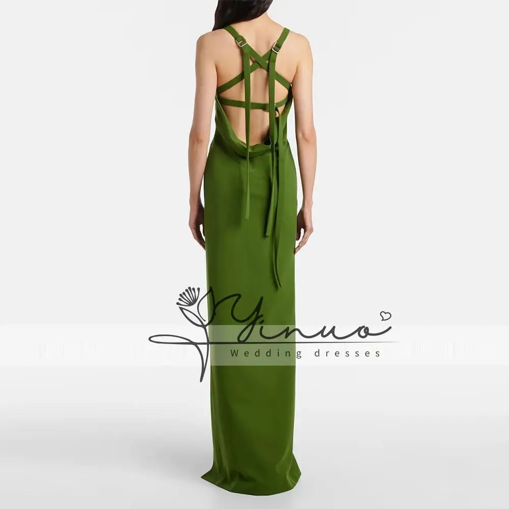 Customized Women's Evening Gown For Wedding Sheath Formal Party Dress Floor Length Prom Dress Sleeveless Saudi Dress