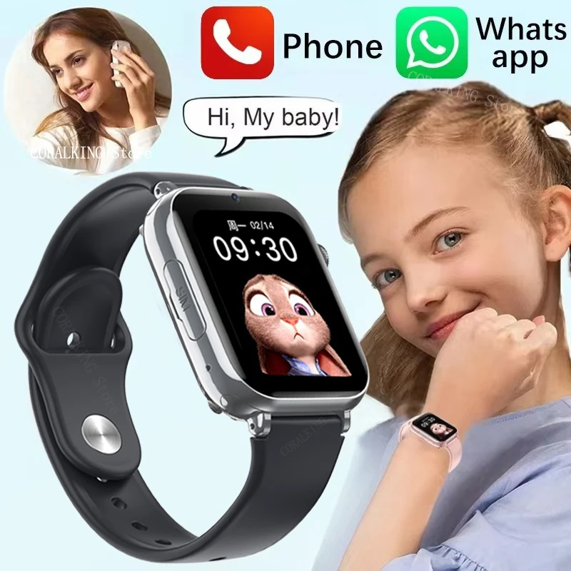 New 4G Kids Smart Watch Video SIM ROM 8GB Call Phone Watch Monitor GPS SOS Location Monitor Children Boy Girl Smartwatch Gifts