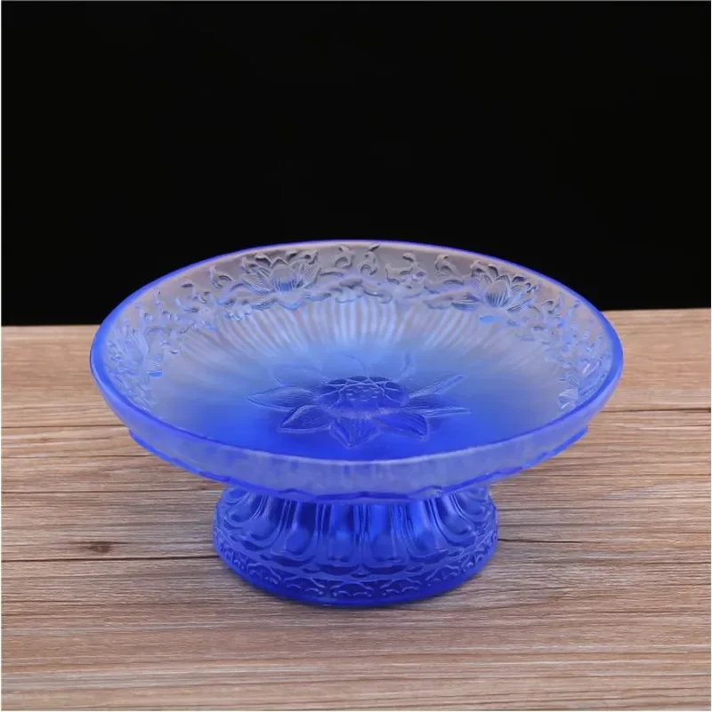 Ancient dewaxing glazed Buddha utensils, auspicious flower supplies, incense burner, fruit plate, water purification cup,