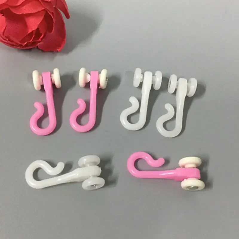 10pcs Curtain Track Pulley U-shaped Rail Pulley Hook Wheel Curtain Pulley Pull-screen Mosquito  Accessories Nano Wheel