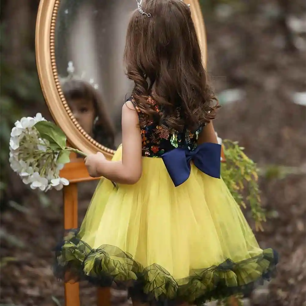 Princ sle saia de tule bordada infantil dr cross-border verão menina glitter casamento dr saia fofa
