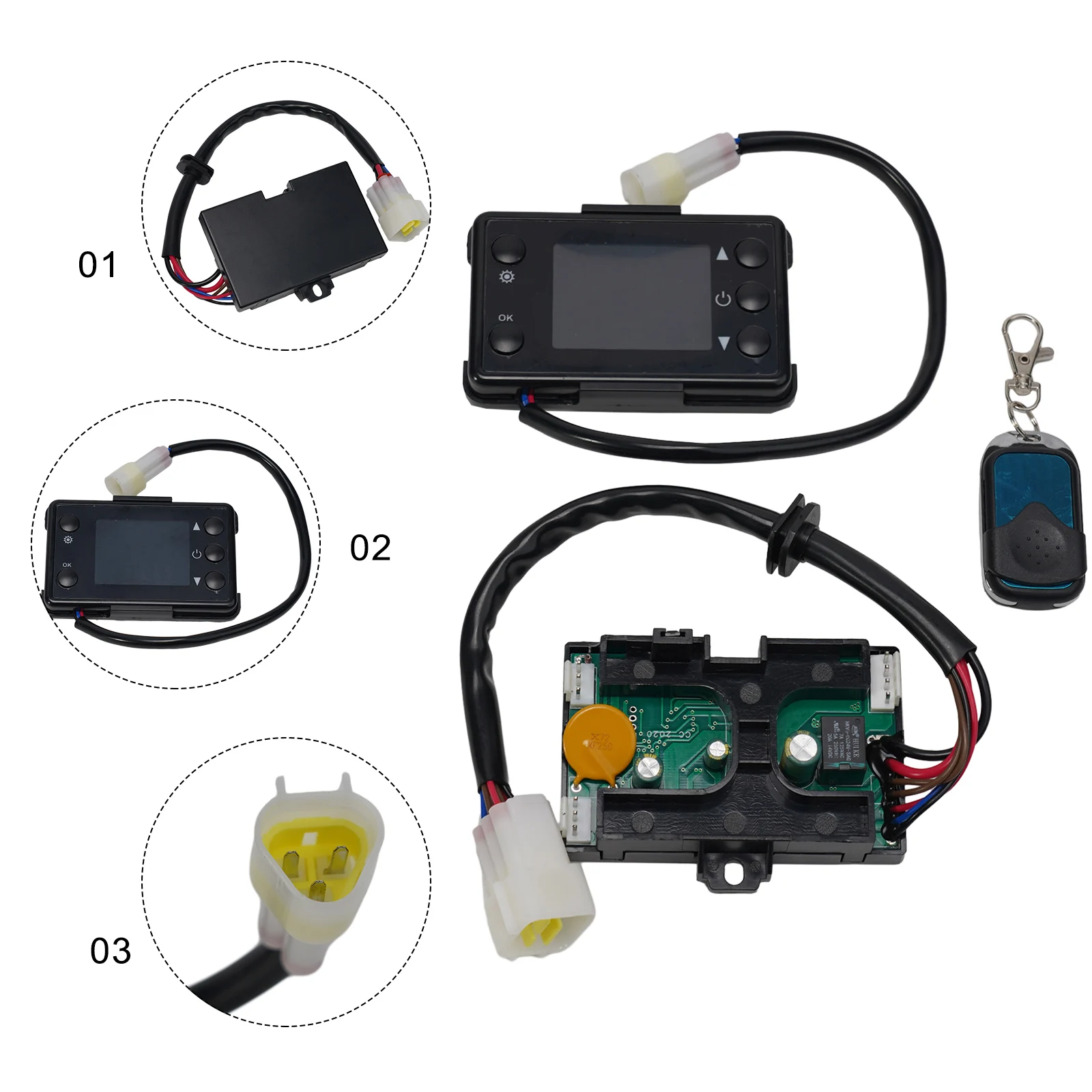 공기 디젤 히터용 LCD 모니터 스위치, 주차 블랙 컬러, 10m 원격 거리, 3KW 5KW 8KW 히터용 이상적인 교체