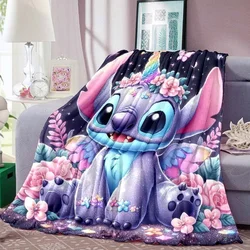 Cartoon Cute Stich Blanket, 3D Printing Lilo & Strong Soft and Comfortable Children's Nap Sleeping Blanket, Bedding