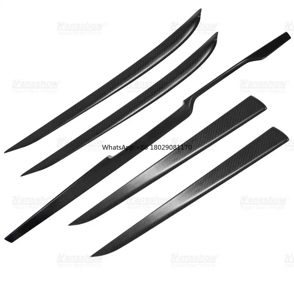 Hansshow Carbon Fiber Dash Cover & Inner Side Door Trim Kit For Tesla Model X/S Interior Accessories 2022+(7pcs/set )