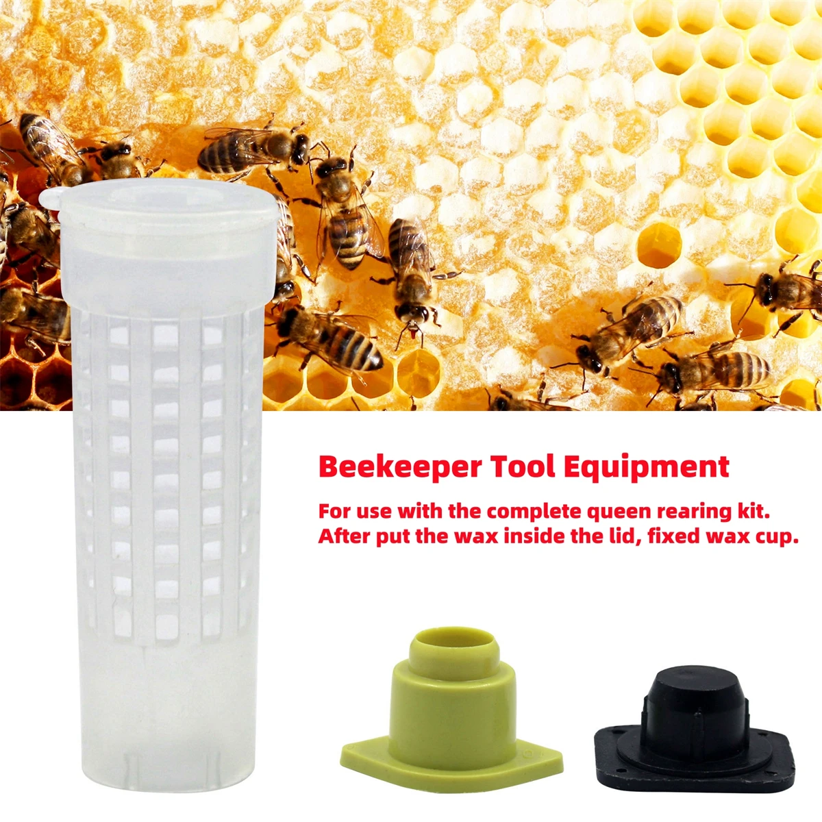 50Pcs Queen Bee Breeding Cover With Cup Multi-Function Queen Bee Cell Anti-Bite Protection Cover Great Beekeeping Tool Kit