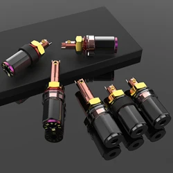 Binding Post 4pcs HIFI XSSH DIY Audio Red Pure Copper Female Banana Plug GF-RED07SBP Speakers Amplifier Terminal Speaker Socket