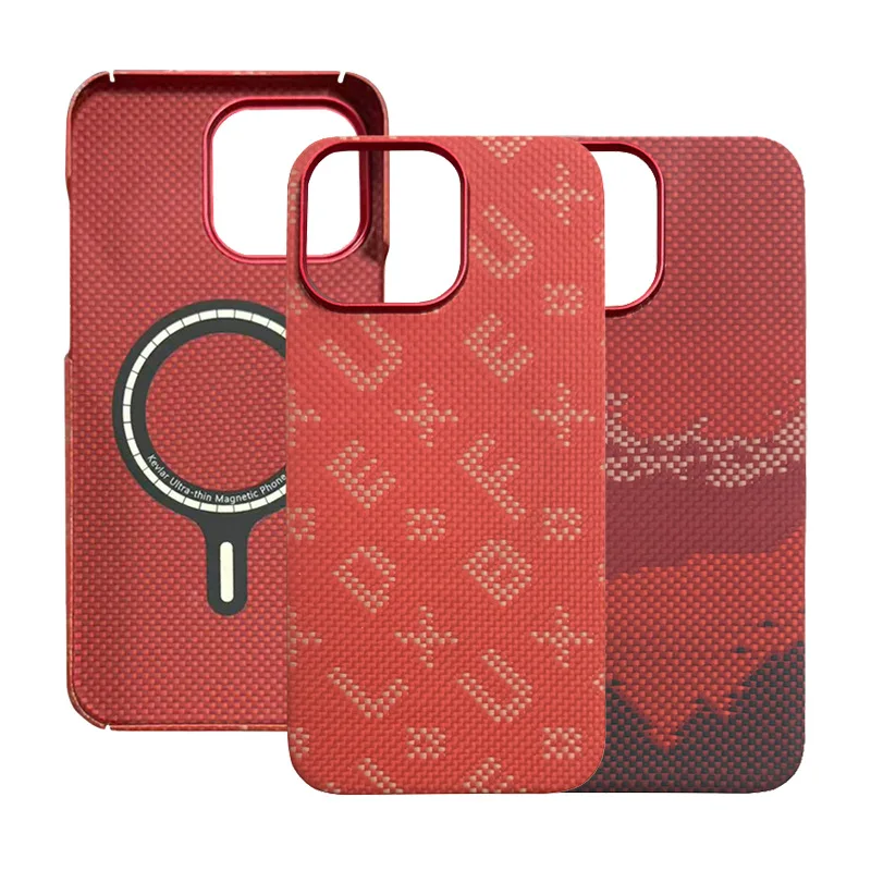 

Чехол из кевларового арамидного волокна для iPhone 16 Pro Max — тонкий магнитный противоударный защитный чехол