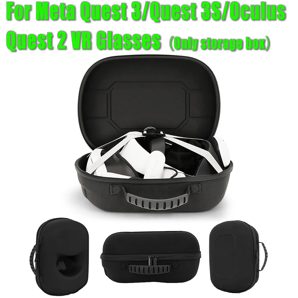 

Hard Storage Bag for Meta Quest 3/Quest 3S/Oculus Quest 2 VR Glasses Travel Breathable Case for BOBOVR/Kiwi Design VR Accessorie