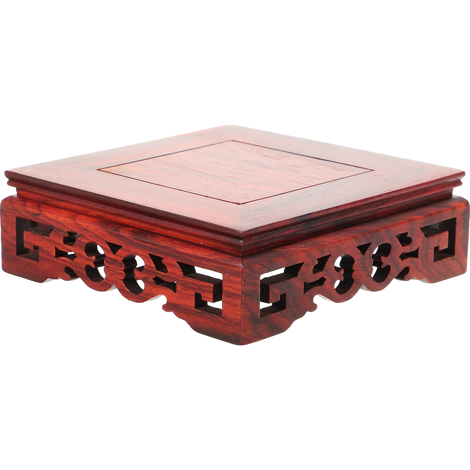 

Red Sandalwood Base Handmade Craft Display Stand For Vase Teapot Buddha Statue Wooden Planter Riser Desktop Decor Showcase