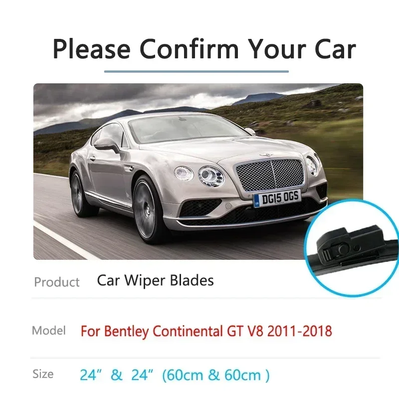 For Bentley Continental GT V8 2011~2018 Rubber Strip Refill Front Car Wiper Blade Brushes Windshield Windscreen Replacement Part