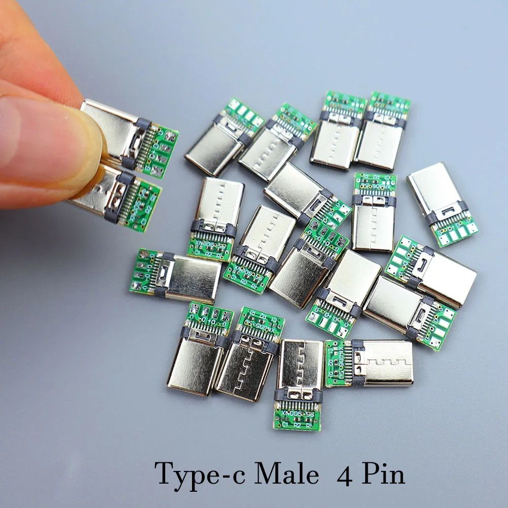 USB 3.1 Type C Male/Female Connectors Jack Tail 24pin USB Male Plug Electric Terminals Welding DIY Data Cable Support PCB Board