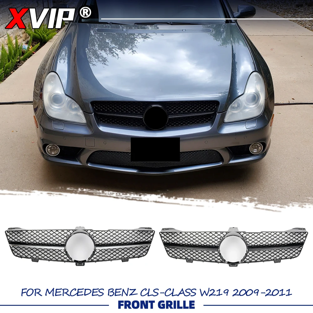 

XVIP Chrome Black A - Style Bumper Grille Upper Grille For Mercedes Benz CLS-Class W219 2009-11 CLS350 CLS500 CLS550 CLS55 CLS63
