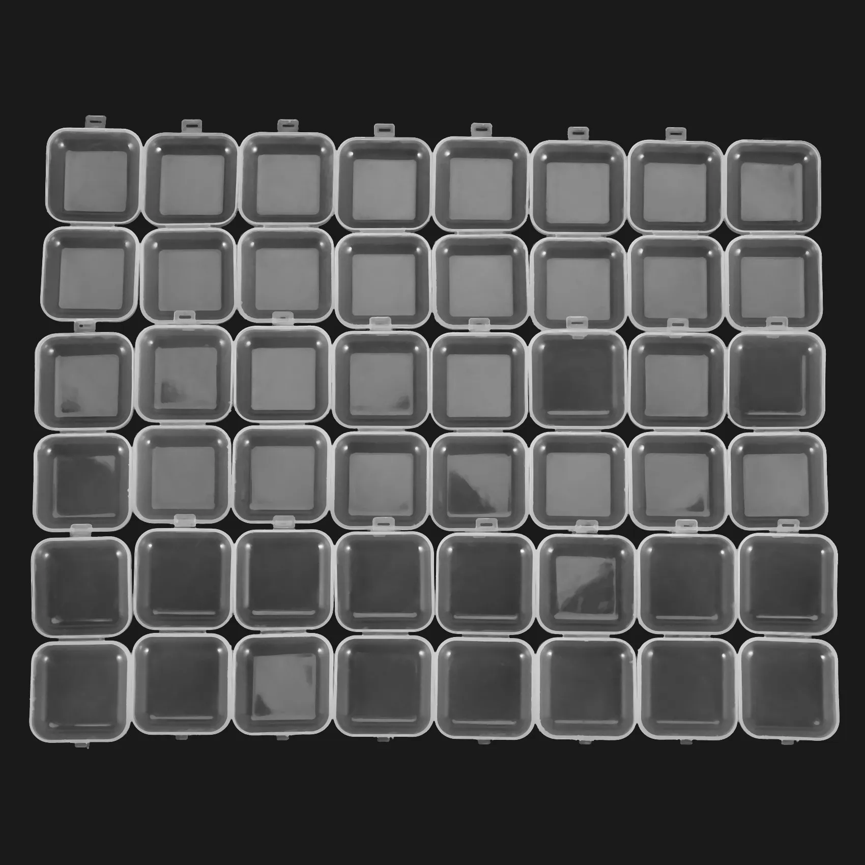 240個の小さな透明プラスチックビーズ収納容器ボックス、小さなアイテムの収納用のヒンジ付き蓋付き-at36