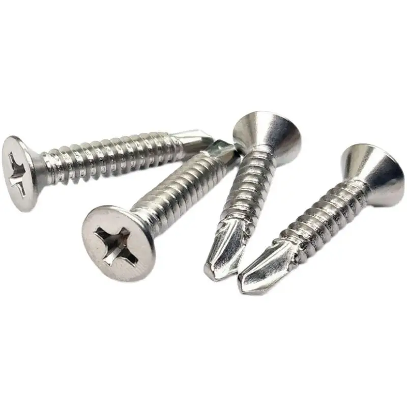 M4.2 8 410 Stainless Steel Self Drilling Screws Hardened Phillips Flat Countersunk Head Tek Sheet Metal Roofing Screw Kit