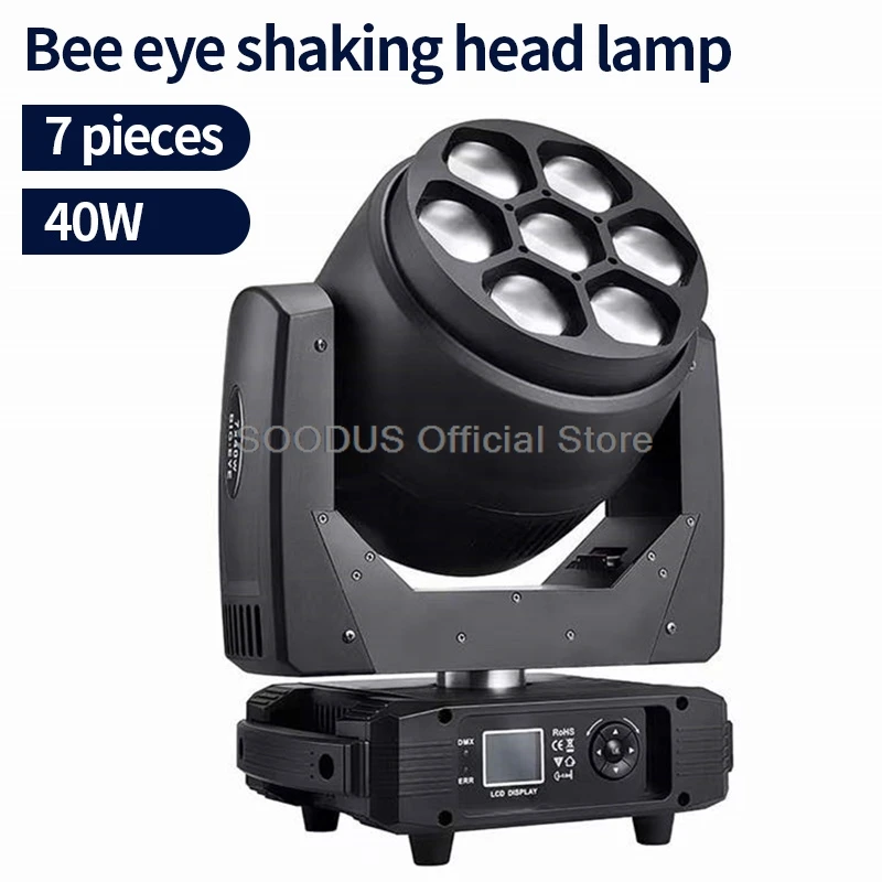 Light 350W Moving Head Light DMX512 LED Beam Stage Lights Sound Activated RGBW For Wedding DJ Party Stage Lighting Strobe Shower