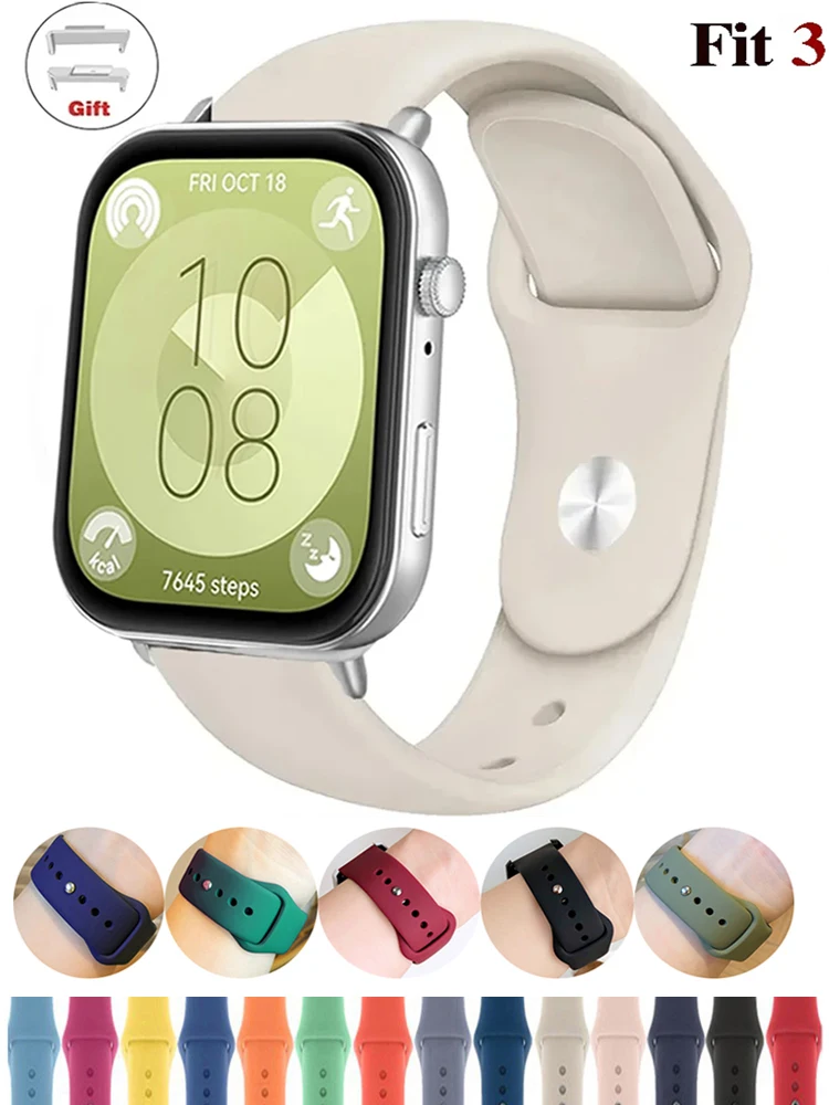 حزام ساعة ذكية مقاوم للماء لساعة هواويي ، أربطة رياضية ، سوار ساعة سيليكون ، إكسسوارات سوار ساعة ، مناسب 2 ، Fit3 ، مناسب