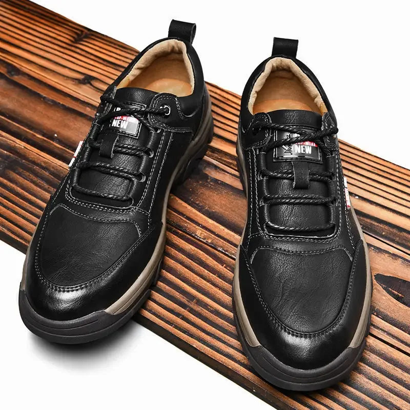 Offical Men's Sneakers Leather Men Casual Shoes Moccasins Breathable Retro Men Sports Walking Shoe Outdoors Hiking Sneakers - Image 4