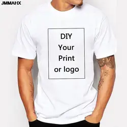 Aangepaste Mode Gedrukt Mannen T-shirt Harajuku DIY Foto Logo Merk Tops Tees Unisex T-shirt Herenkleding Casual witte T-shirt