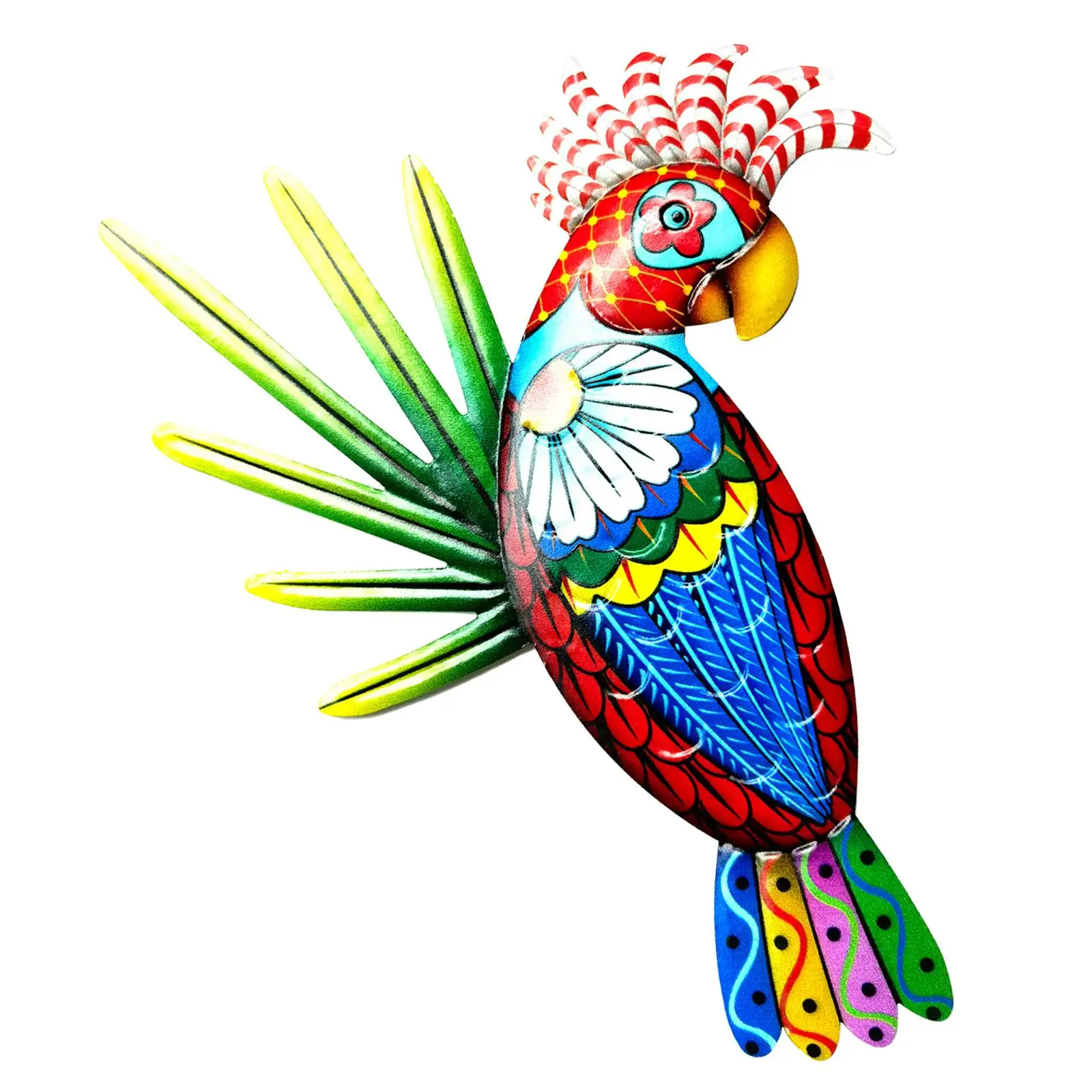 Metal Parrot Wall Art Decor 3D Wall Art Sculptures for Garden Outdoor Patio