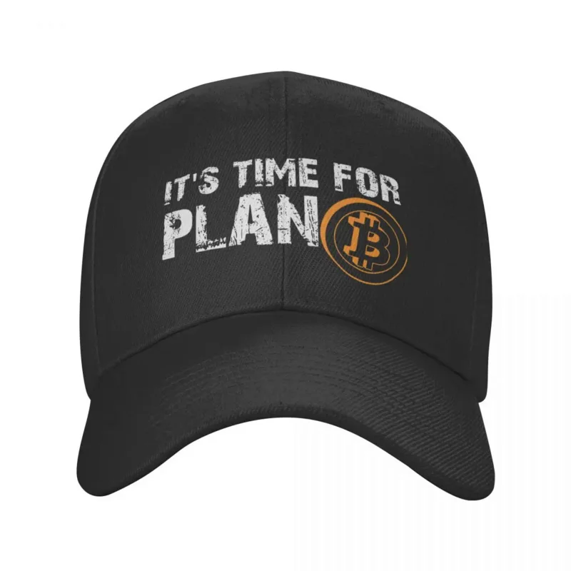 

It's Time For Plan Bitcoin Baseball Cap Outdoor Adjustable Cryptocurrency Blockchain Dad Hat Spring Snapback Hats Trucker Caps