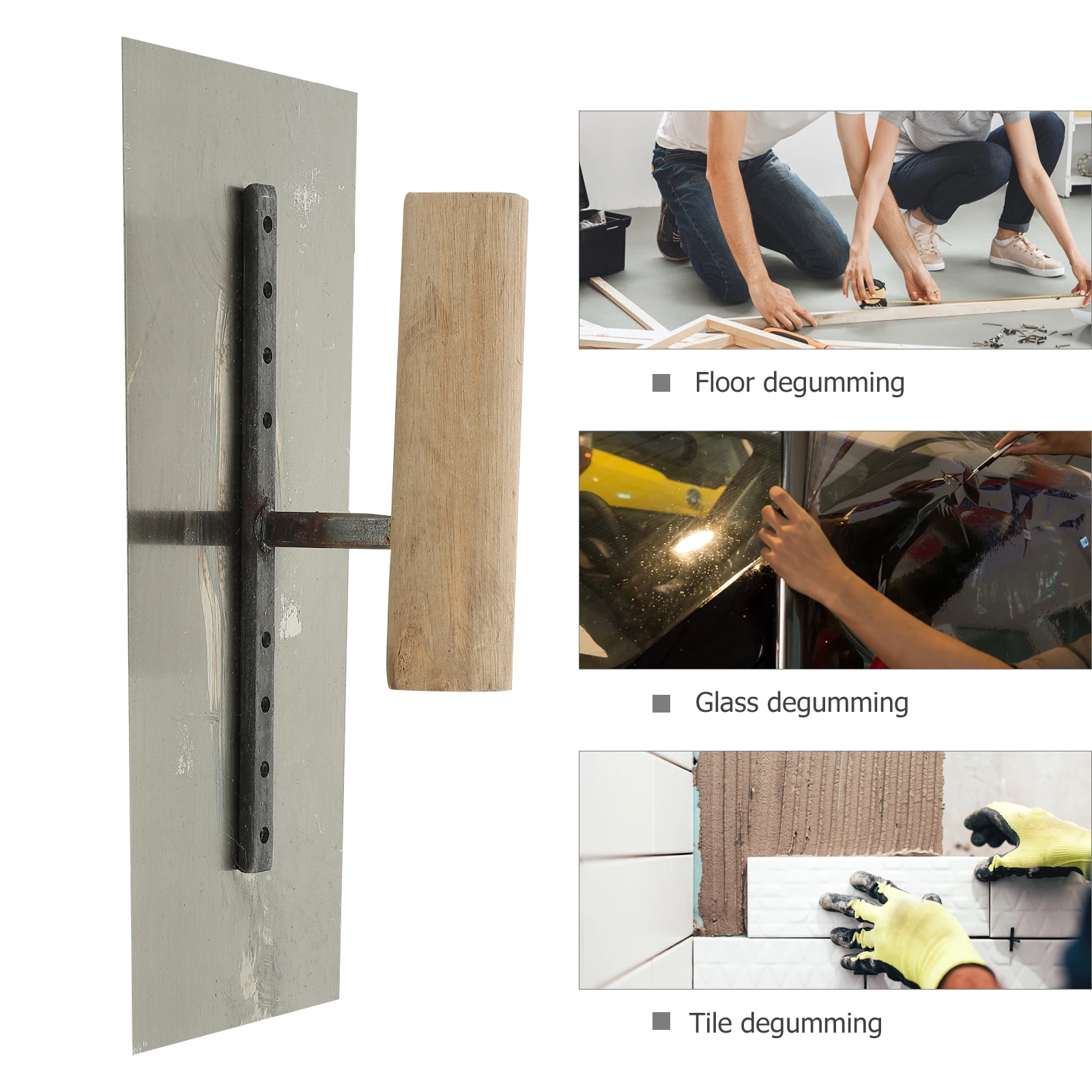 

1PC Stainless Steel Wooden Handle Plastering Spatula Smooth Floor Trowel Bricklayer Scraper Rust Resistant